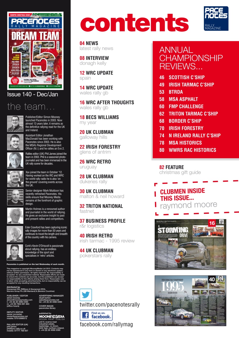 Pacenotes Rally magazine Preview Pages