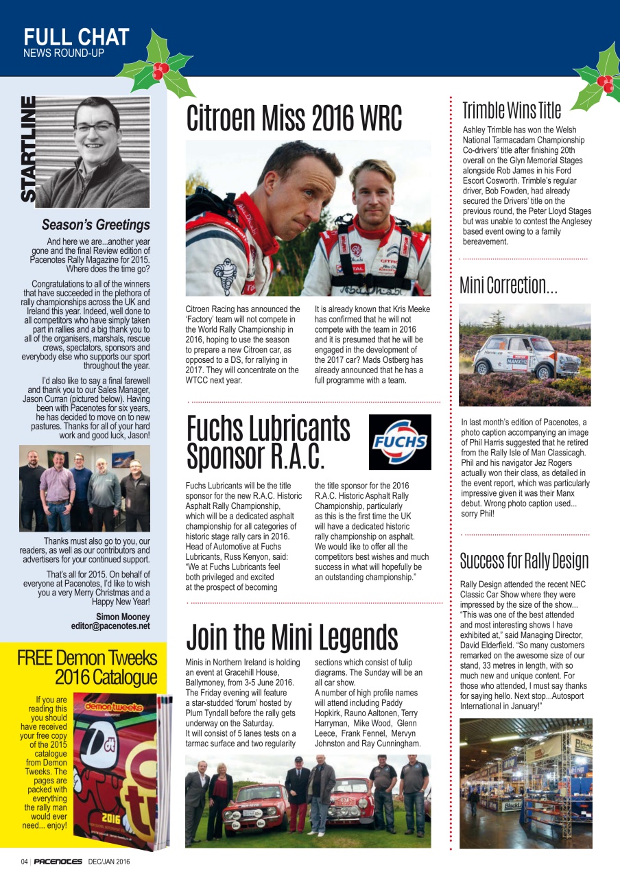 Pacenotes Rally magazine Preview Pages