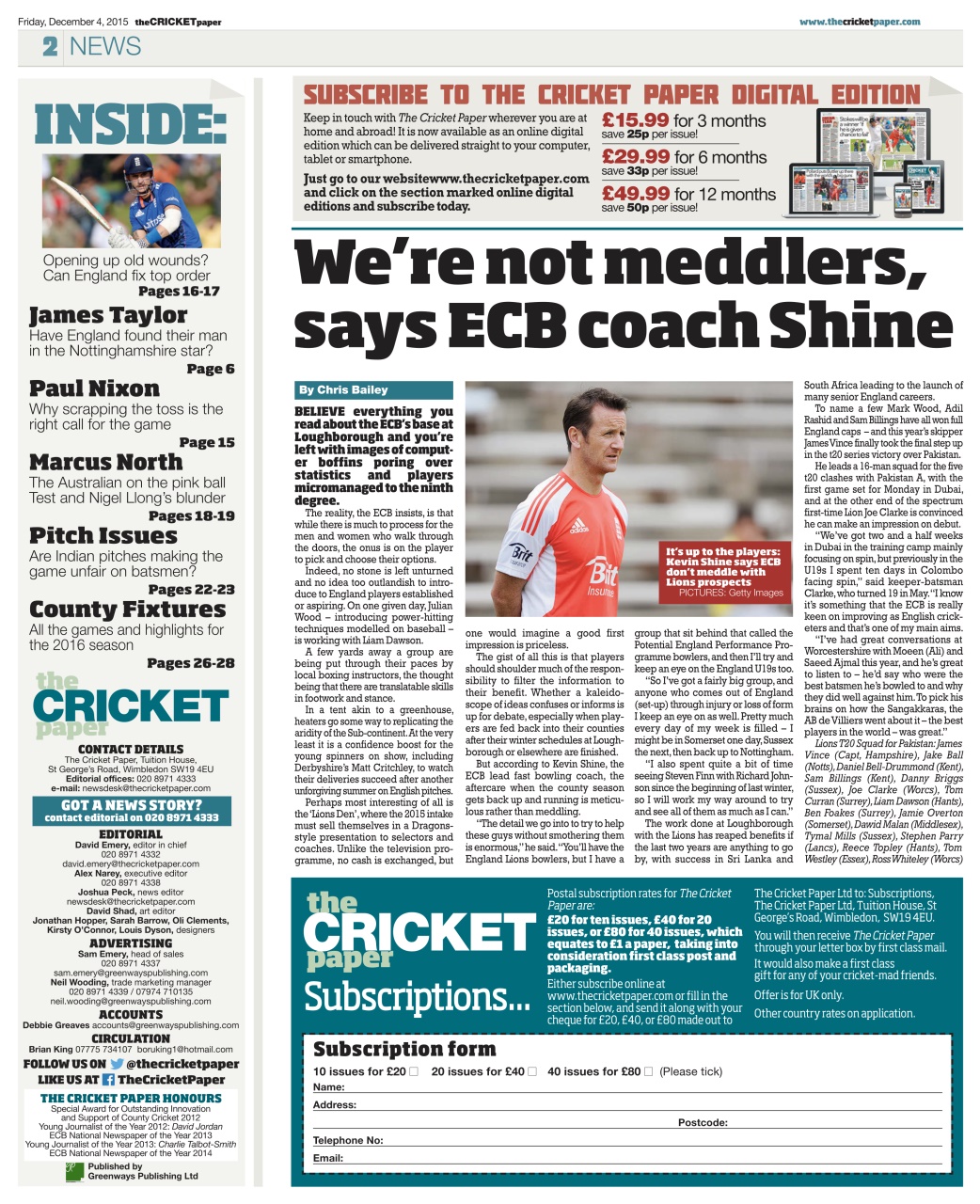 The Cricket Paper Preview Pages