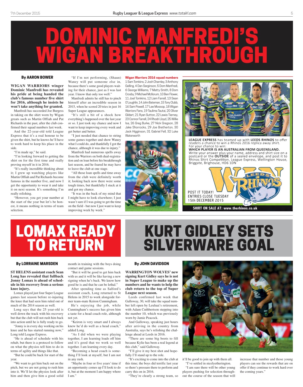 League Express Preview Pages