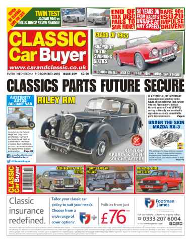 Classic Car Buyer issue No. 309 Classics Parts Future Secure