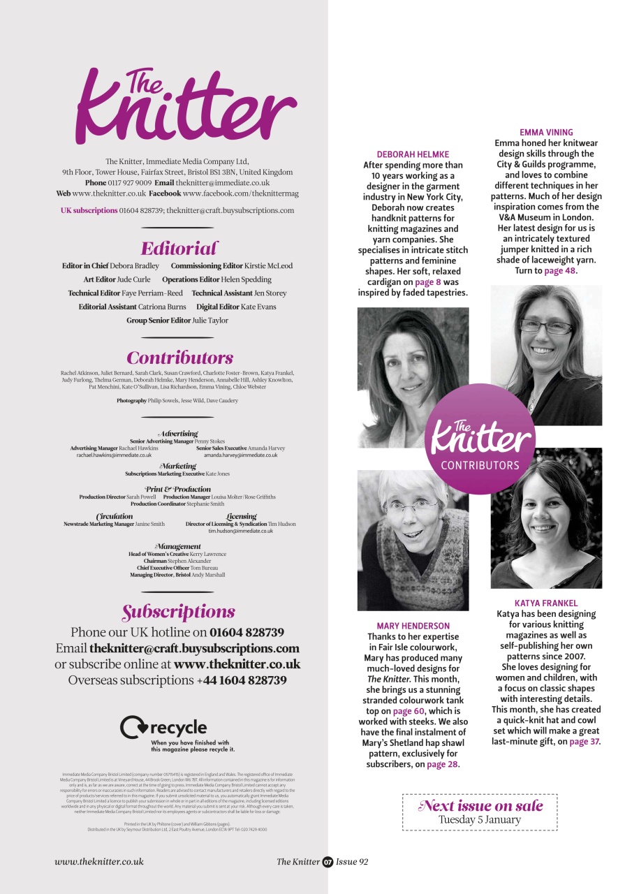 The Knitter Preview Pages