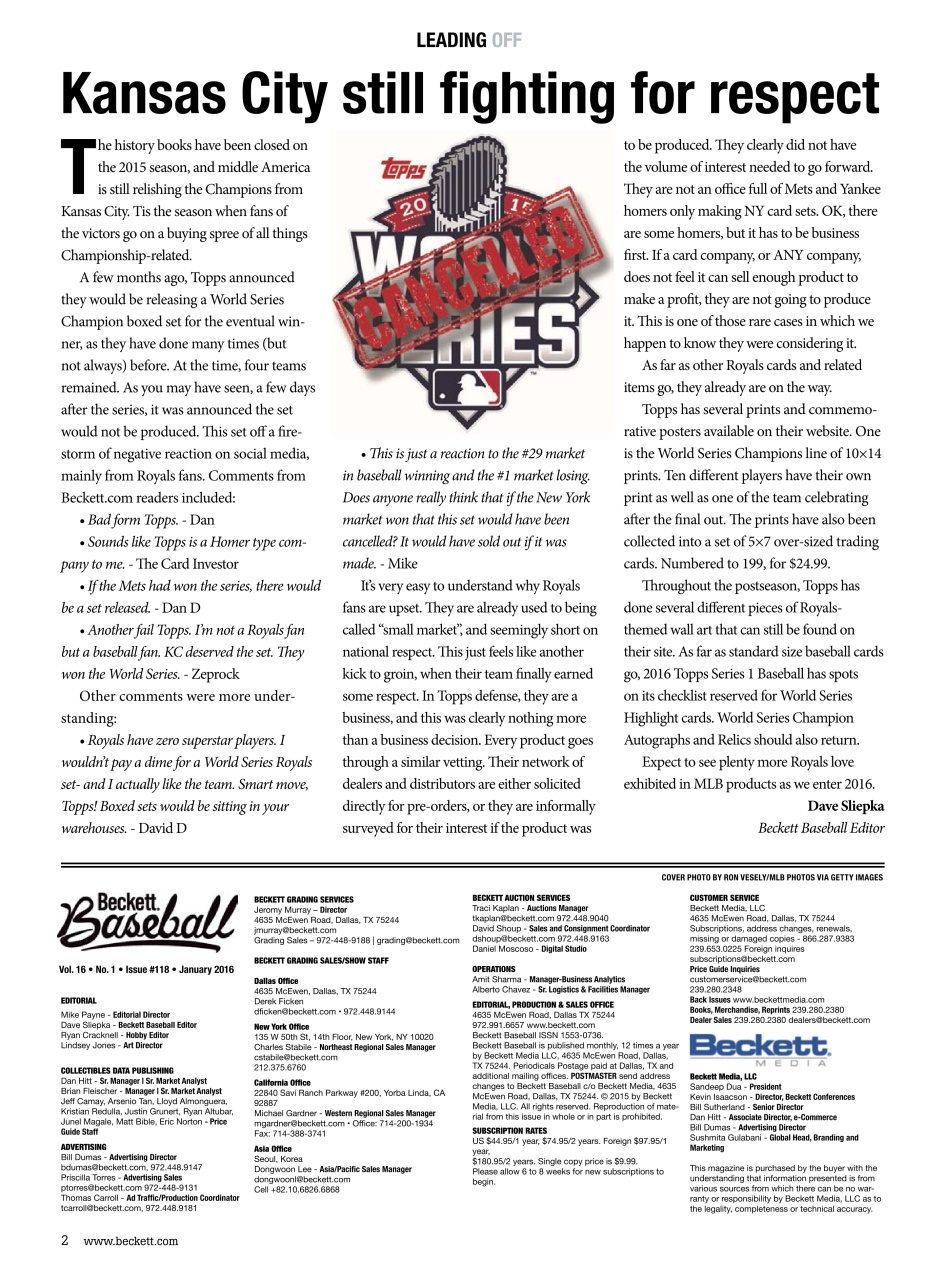 Beckett Baseball Magazine Preview Pages