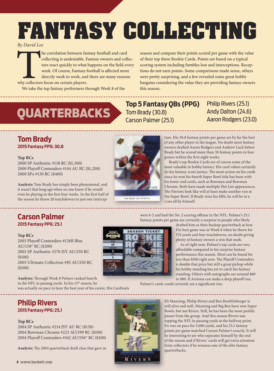 Beckett Football Magazine Preview Pages