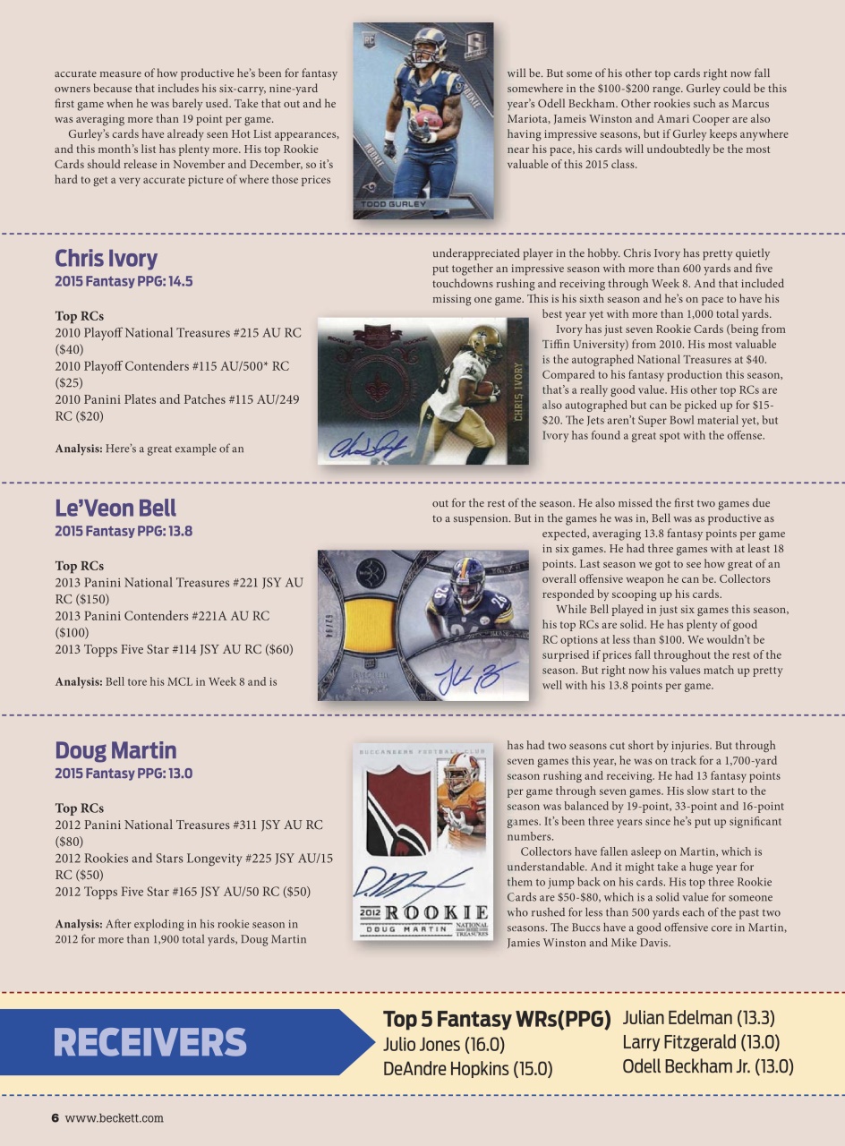 Beckett Football Magazine Preview Pages