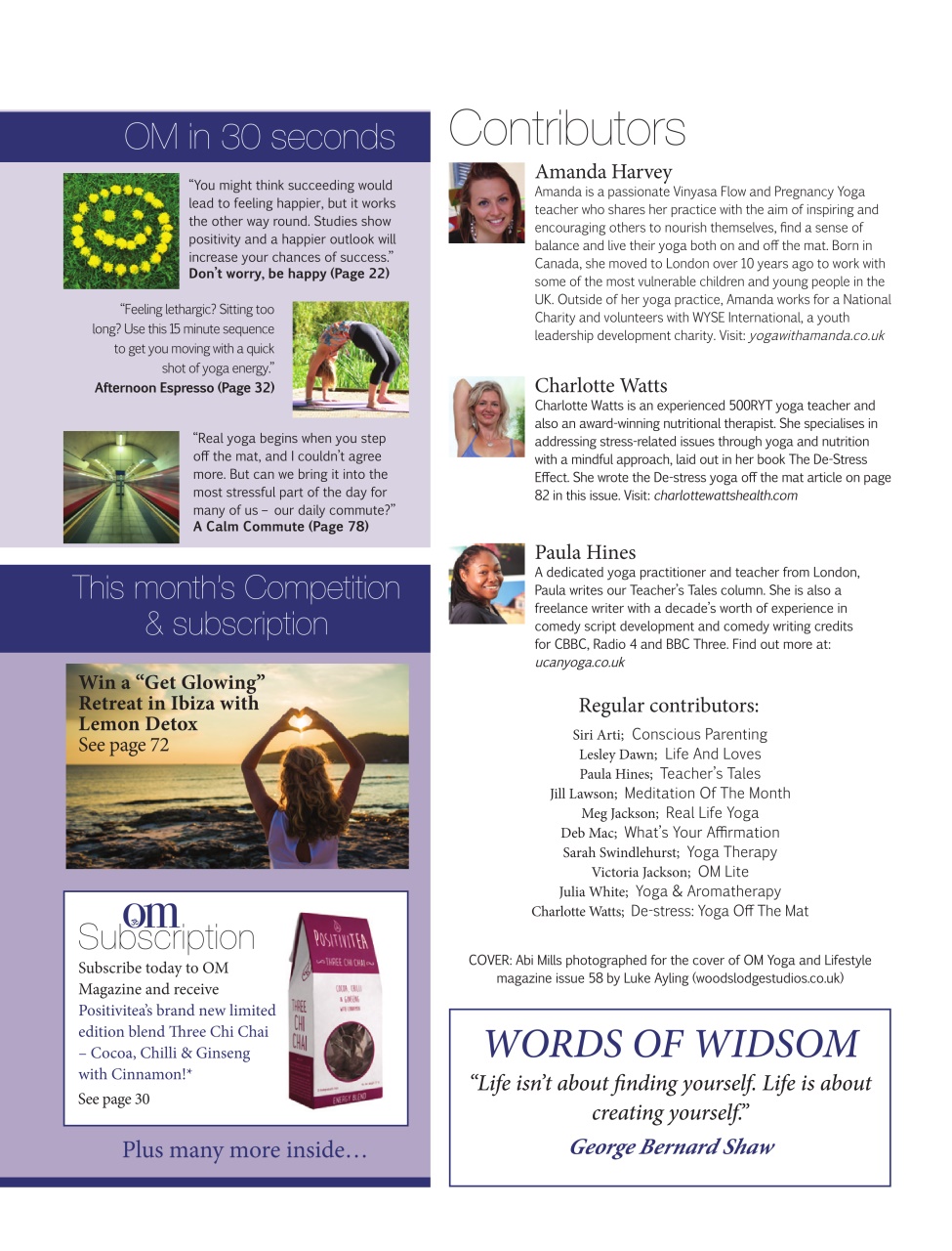 OM Yoga Magazine Preview Pages