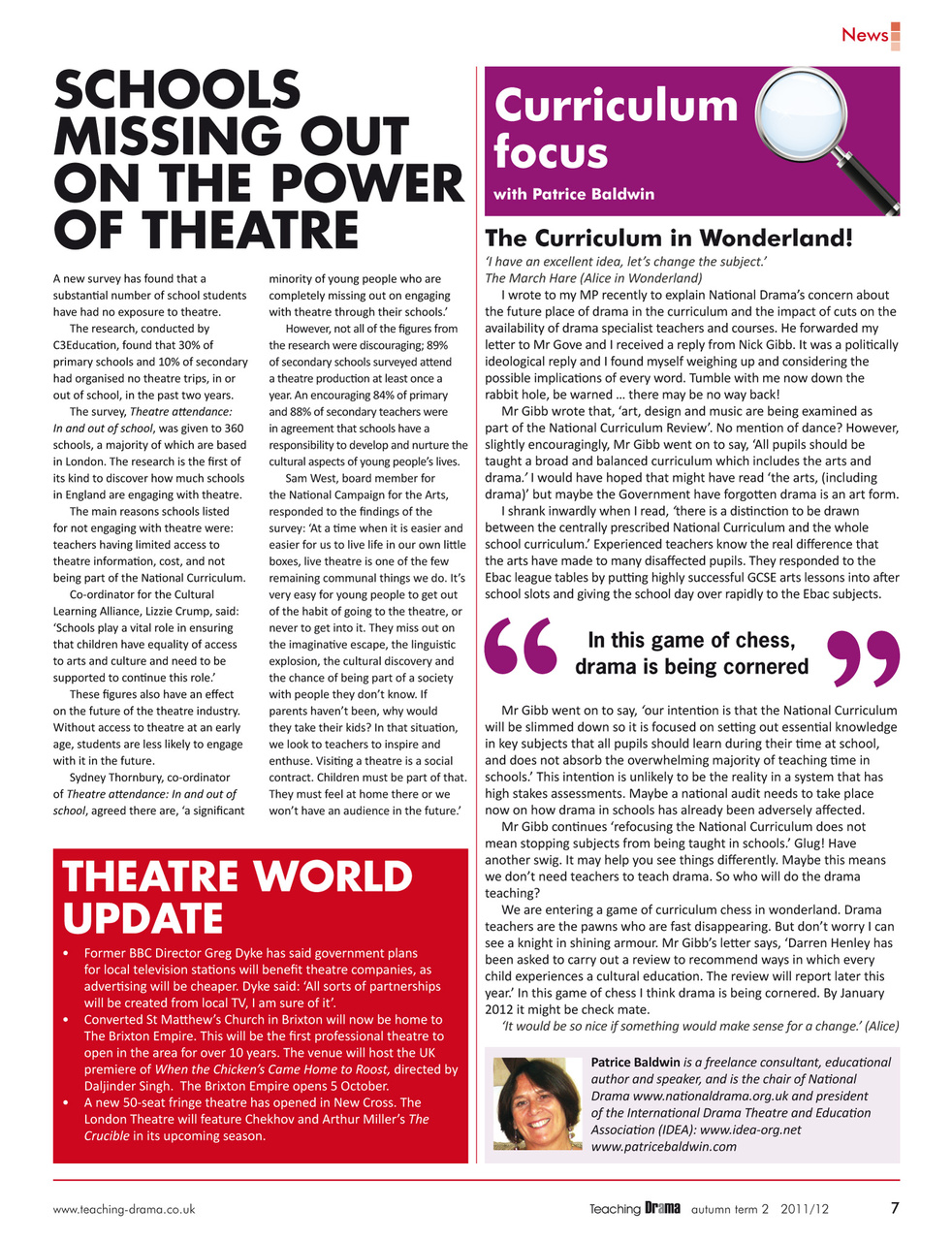 Drama and Theatre Preview Pages