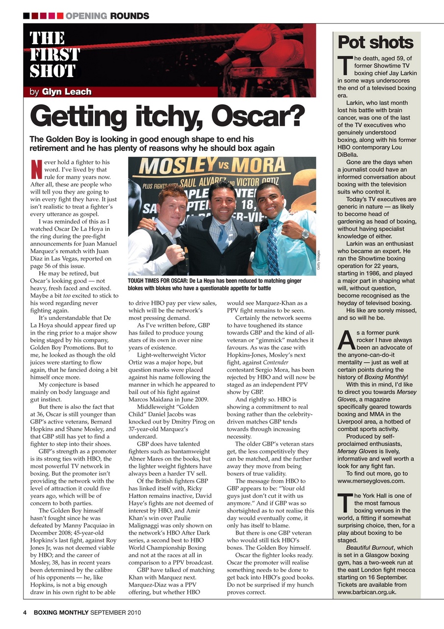 Boxing Monthly Preview Pages