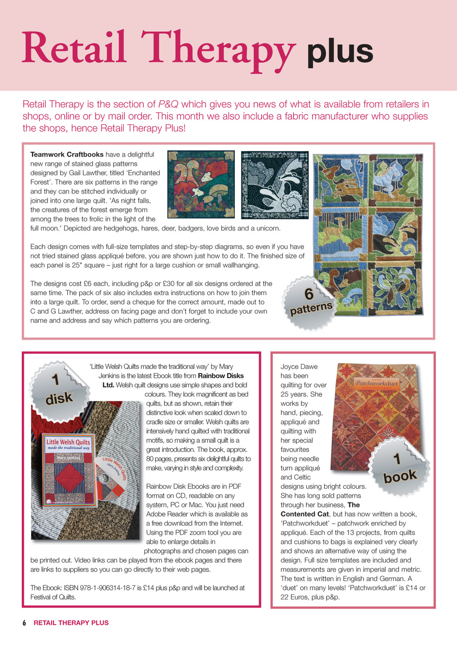Patchwork and Quilting Preview Pages