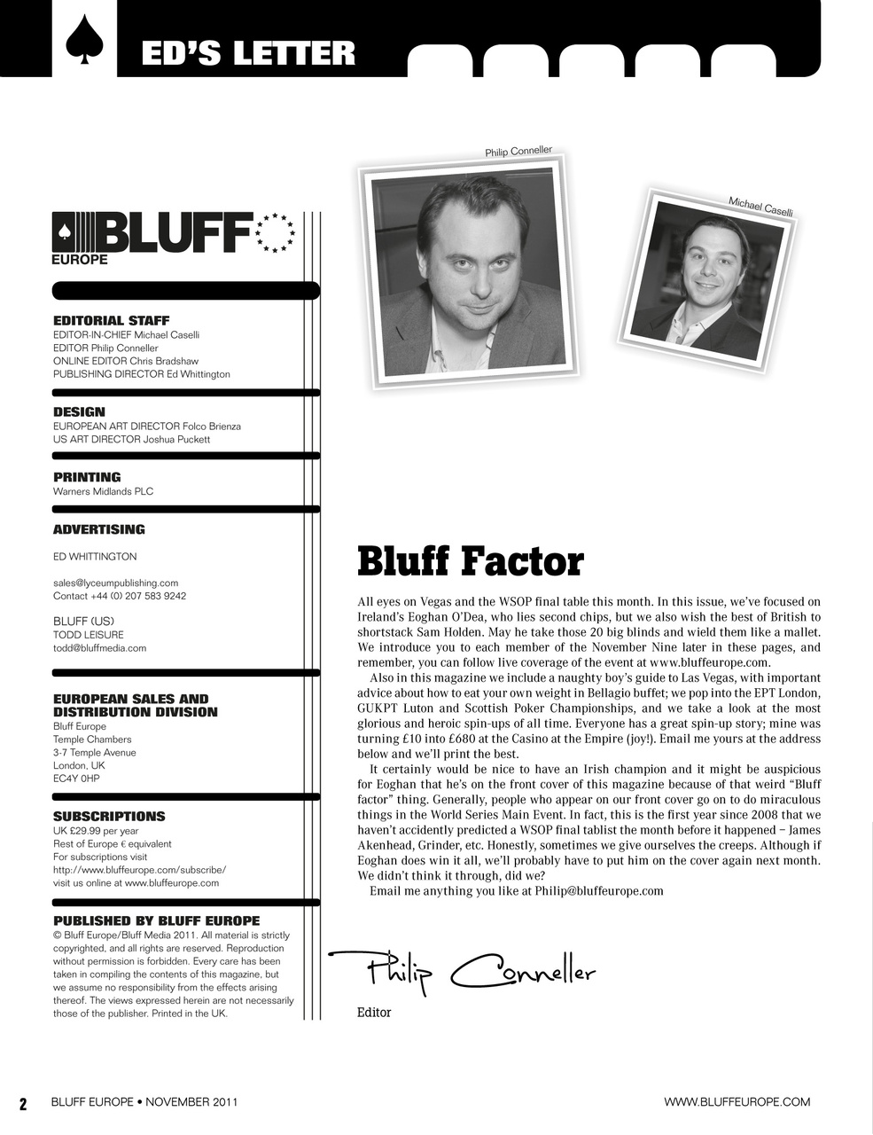 Bluff Europe Preview Pages