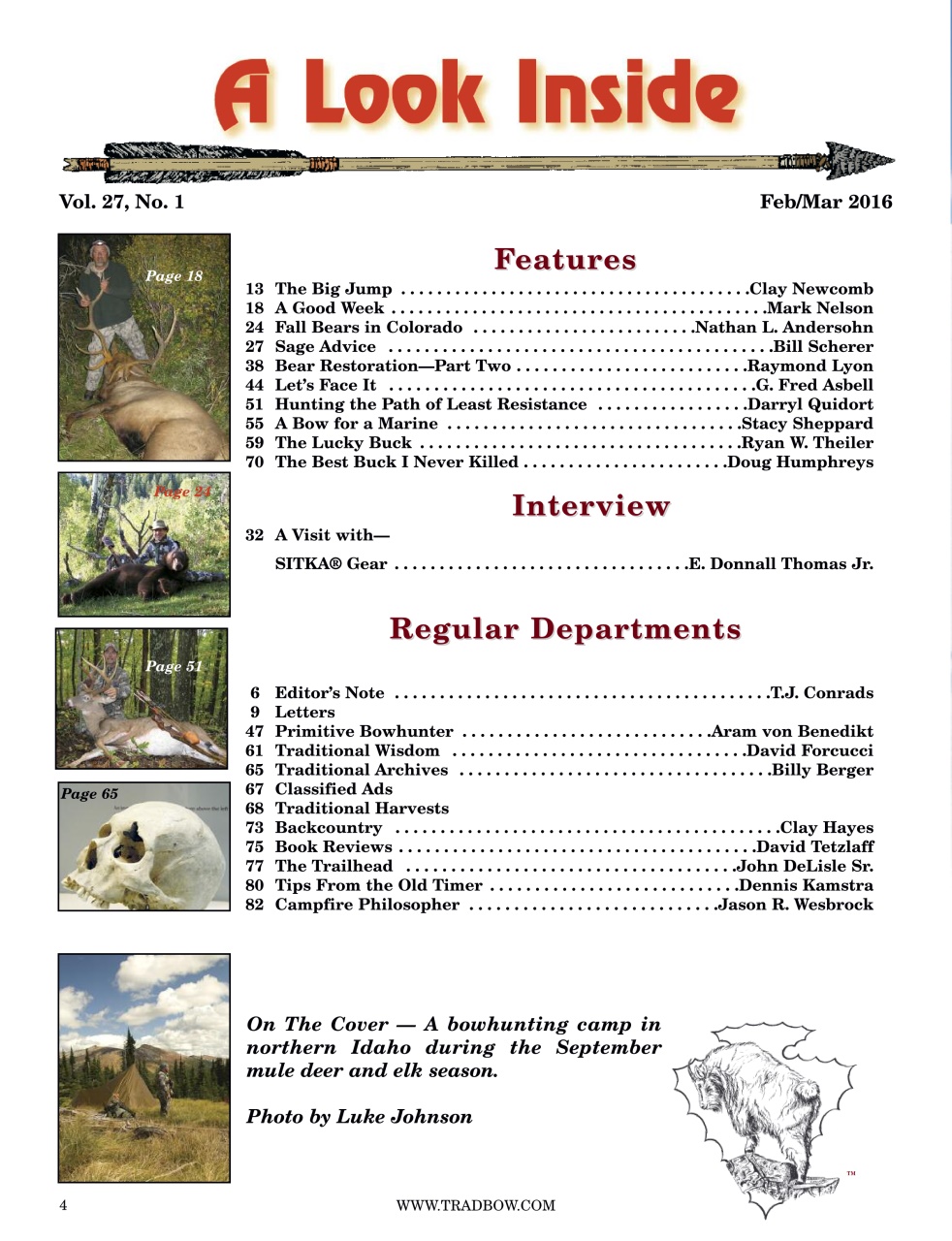 Traditional Bowhunter Magazine Preview Pages