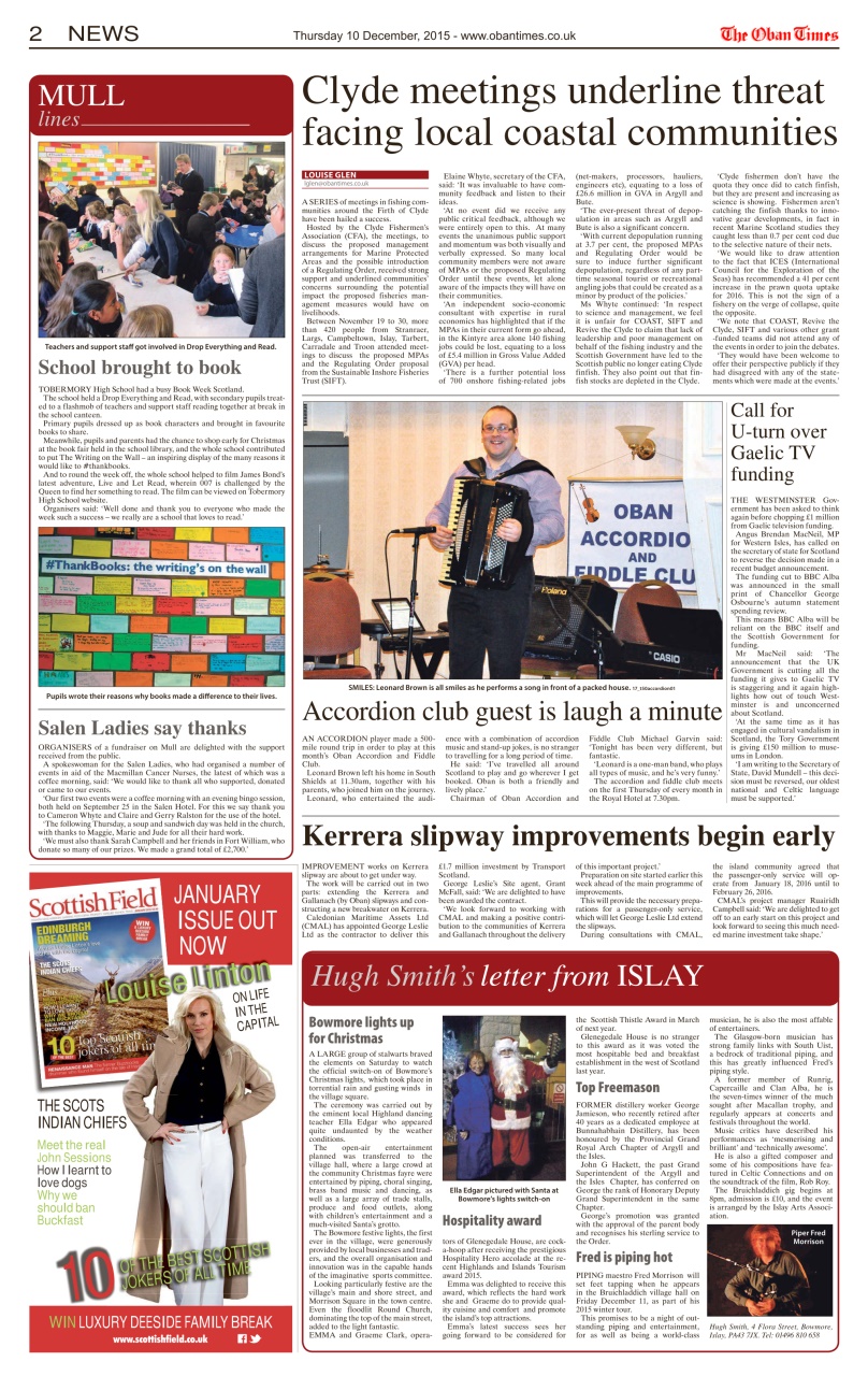 The Oban Times & Lochaber Times Preview Pages