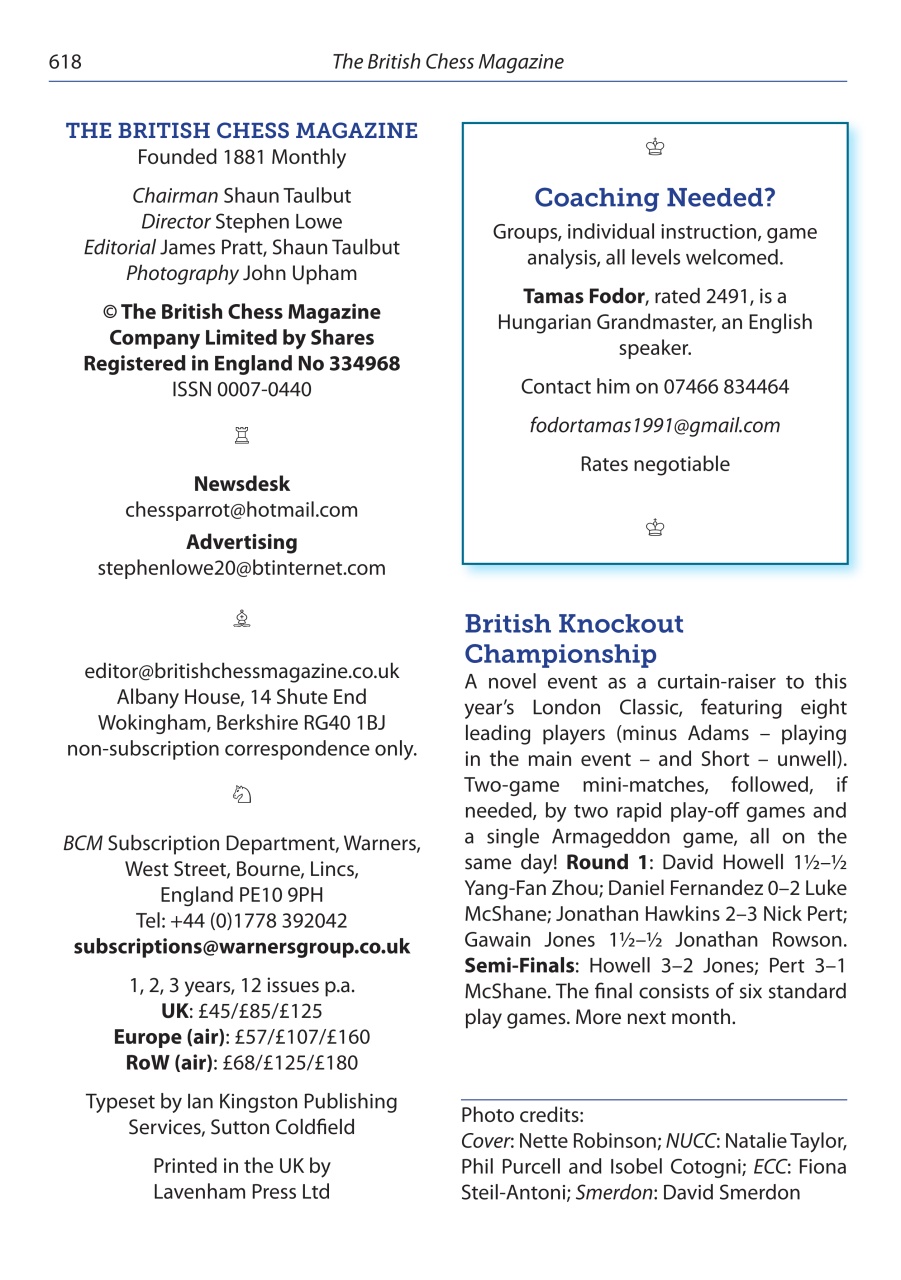 British Chess Magazine Preview Pages