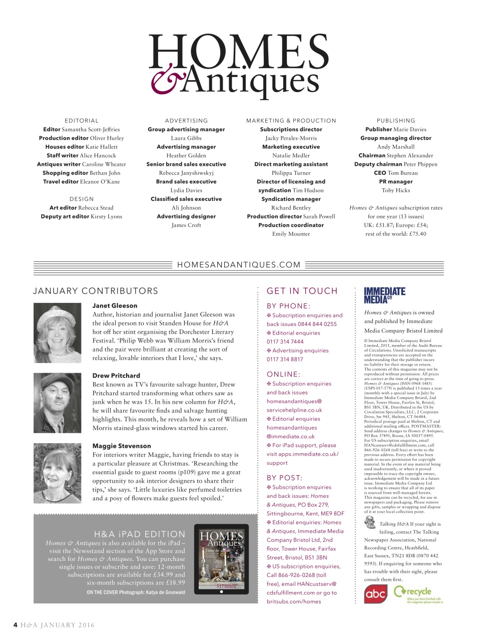 Homes & Antiques Magazine Preview Pages