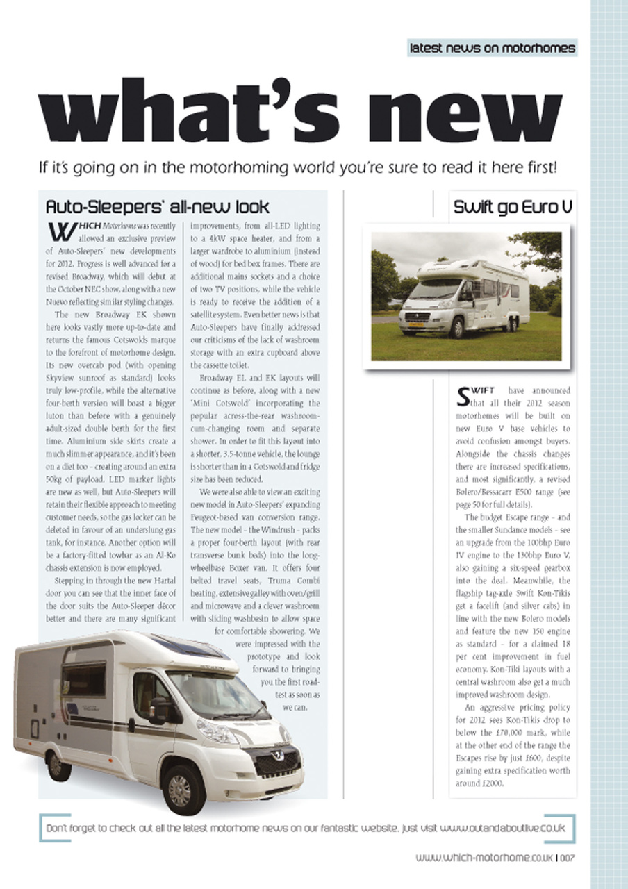 What Motorhome magazine Preview Pages