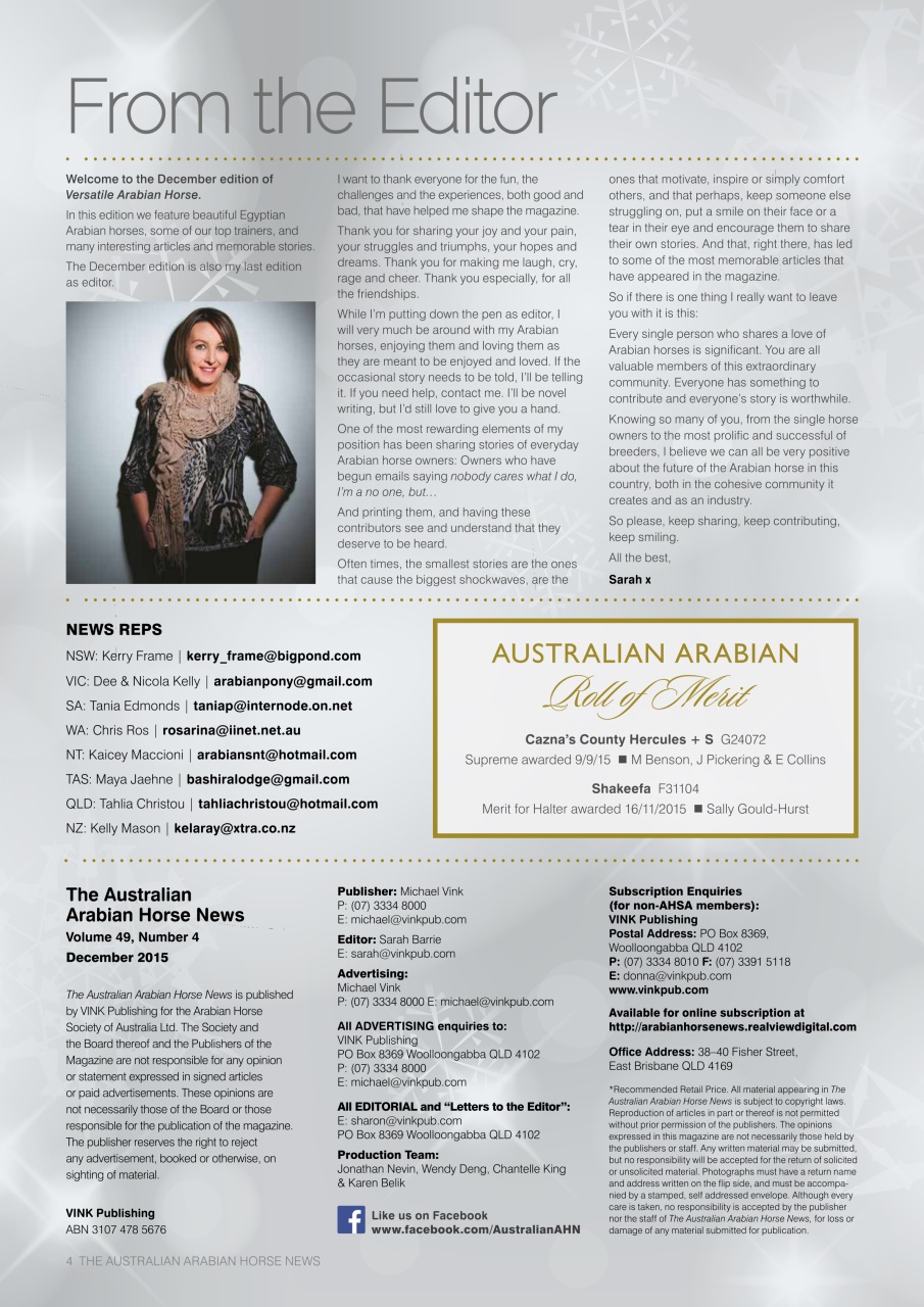 Australian Arabian Horse News Preview Pages