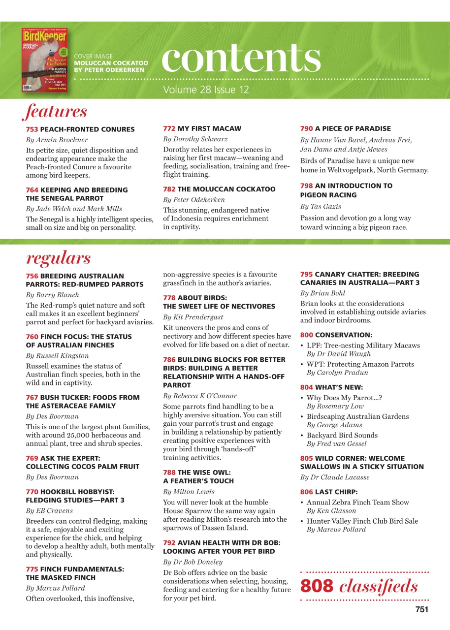 Australian Birdkeeper Magazine Preview Pages