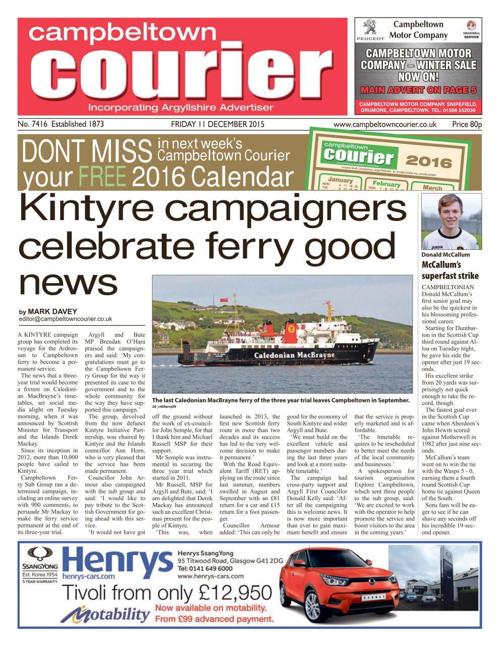 Campbeltown Courier Preview Pages
