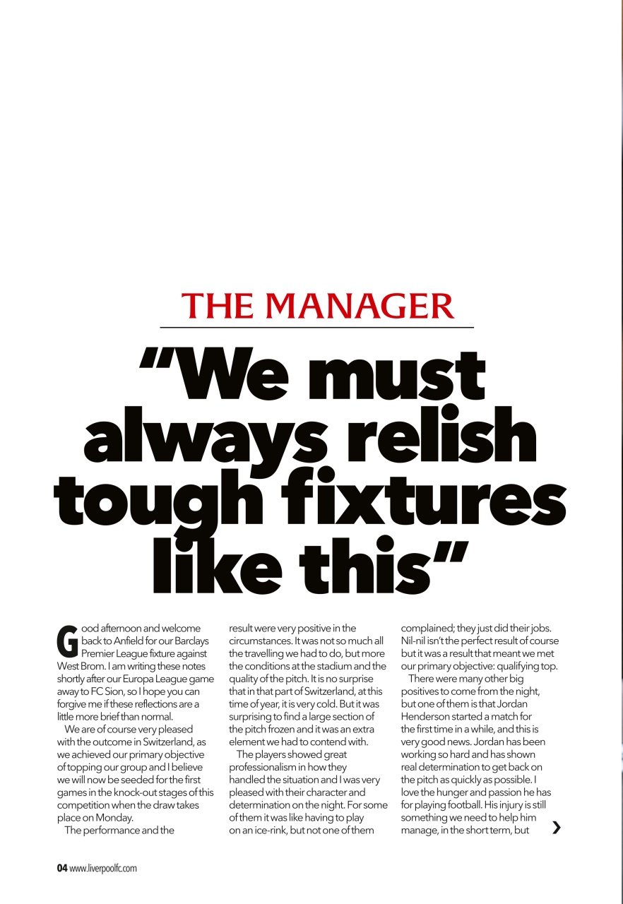 Liverpool FC Programmes Preview Pages
