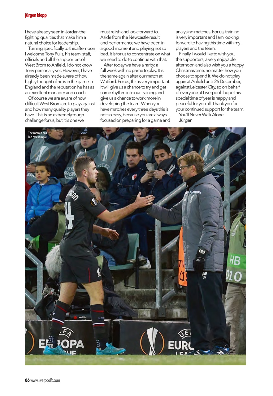 Liverpool FC Programmes Preview Pages