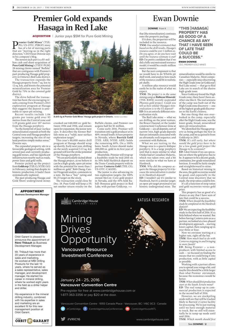 The Northern Miner Preview Pages