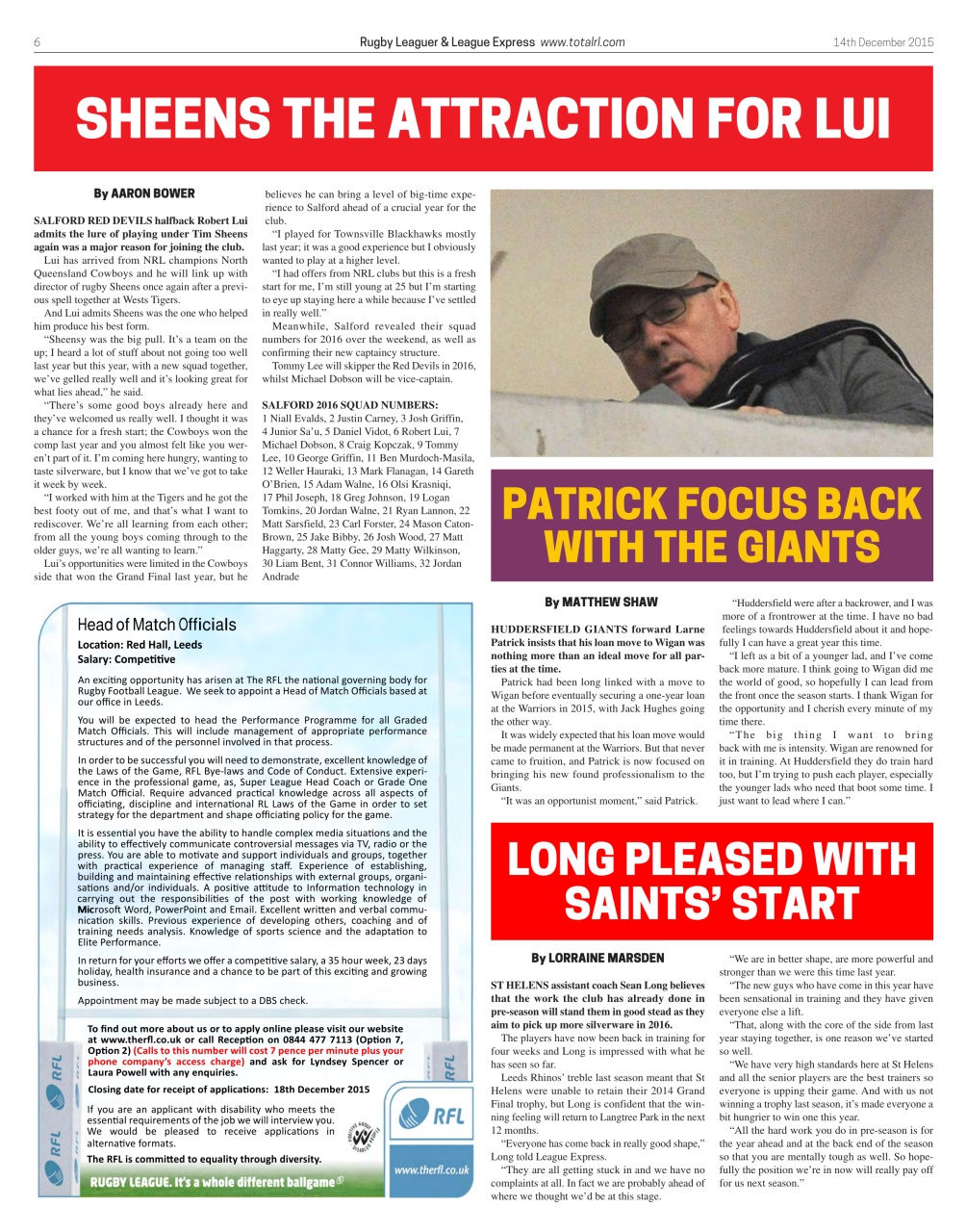 League Express Preview Pages