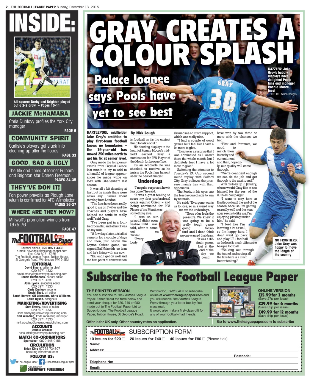 The Football League Paper Preview Pages