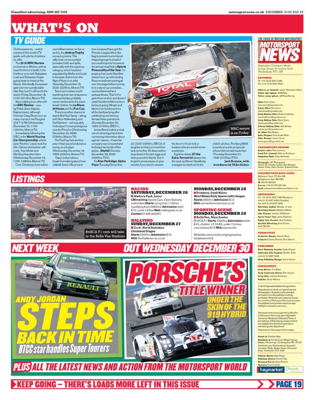 Motorsport News Preview Pages