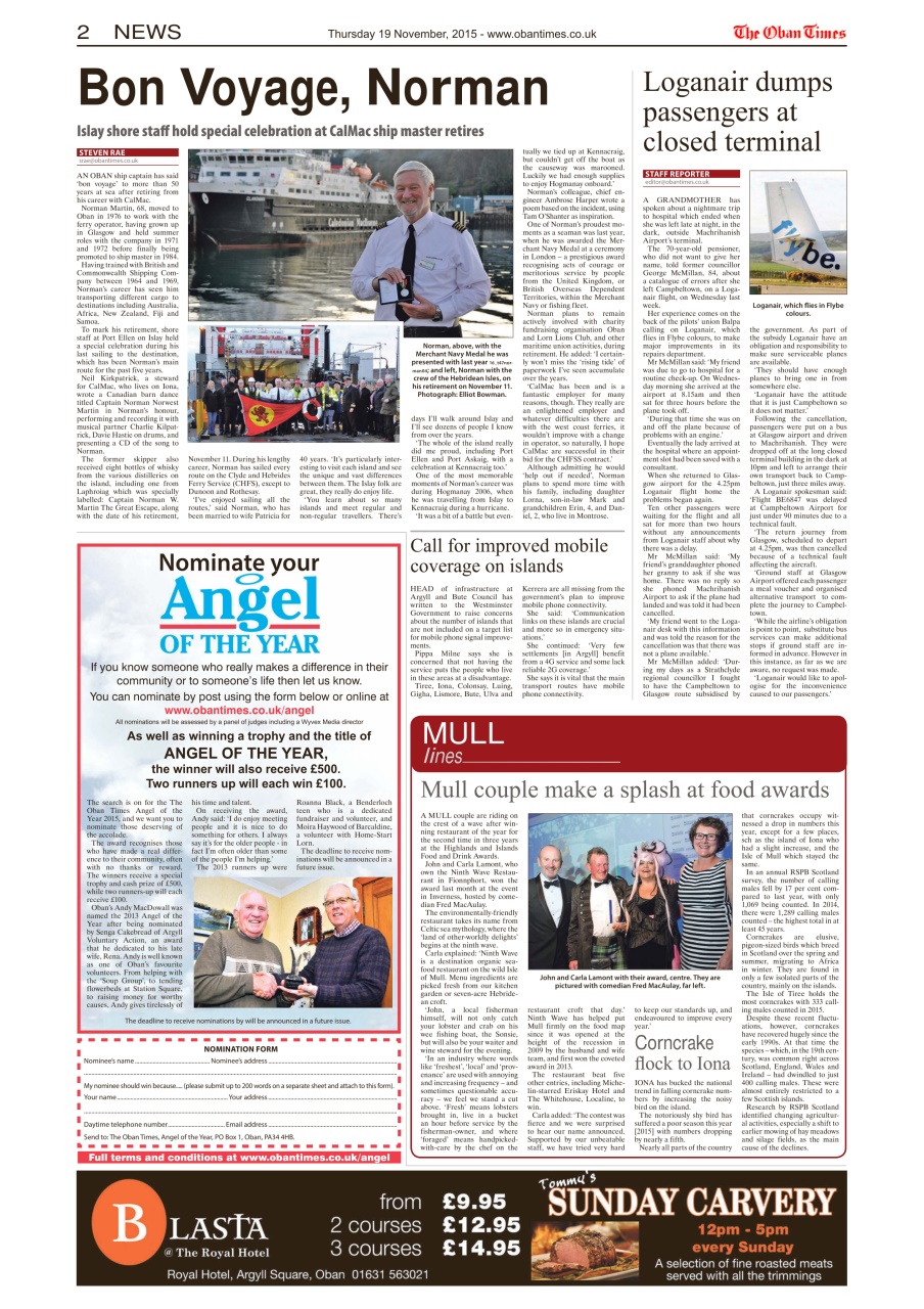 The Oban Times & Lochaber Times Preview Pages