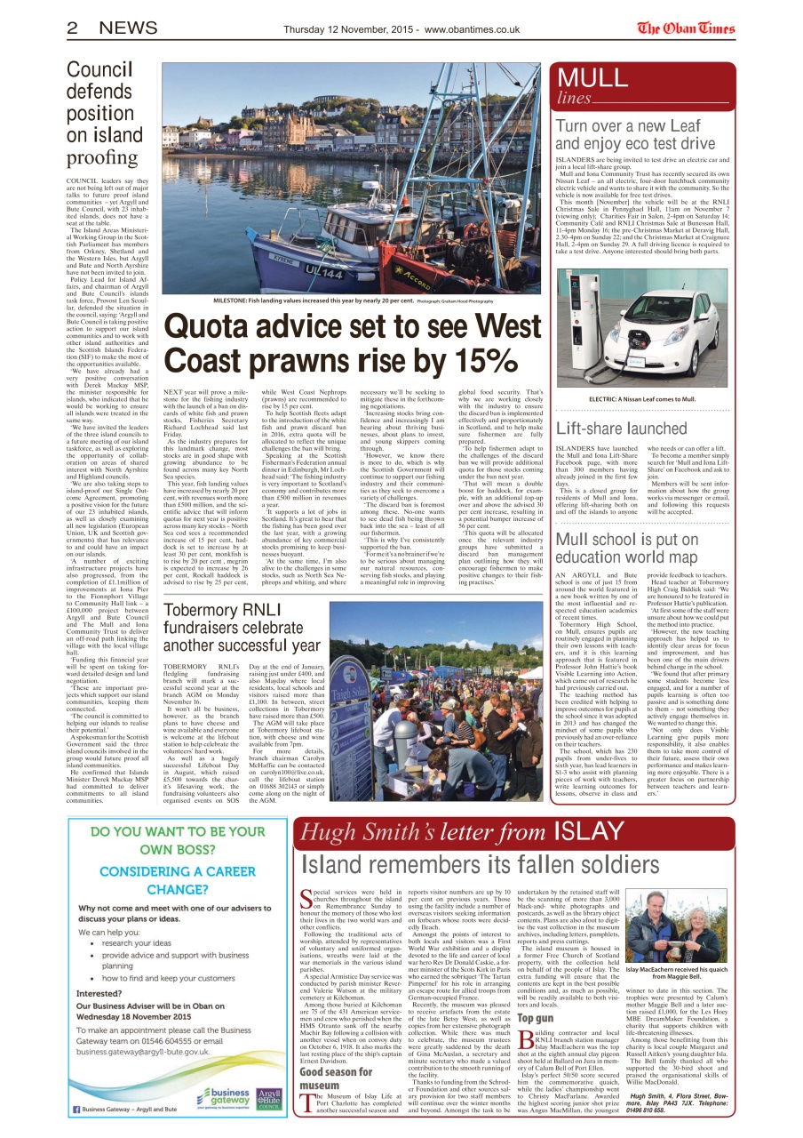 The Oban Times & Lochaber Times Preview Pages