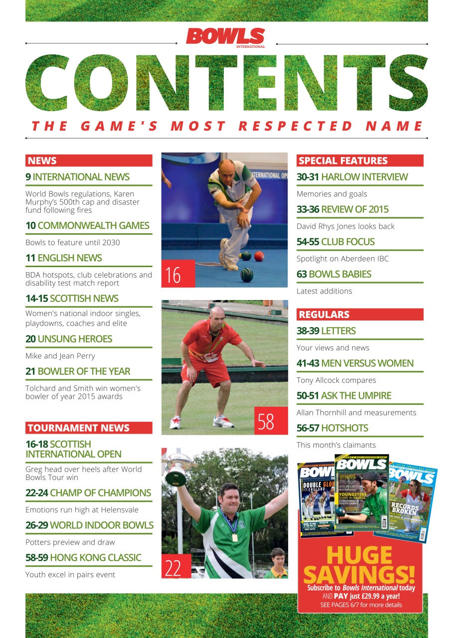 Bowls International Preview Pages