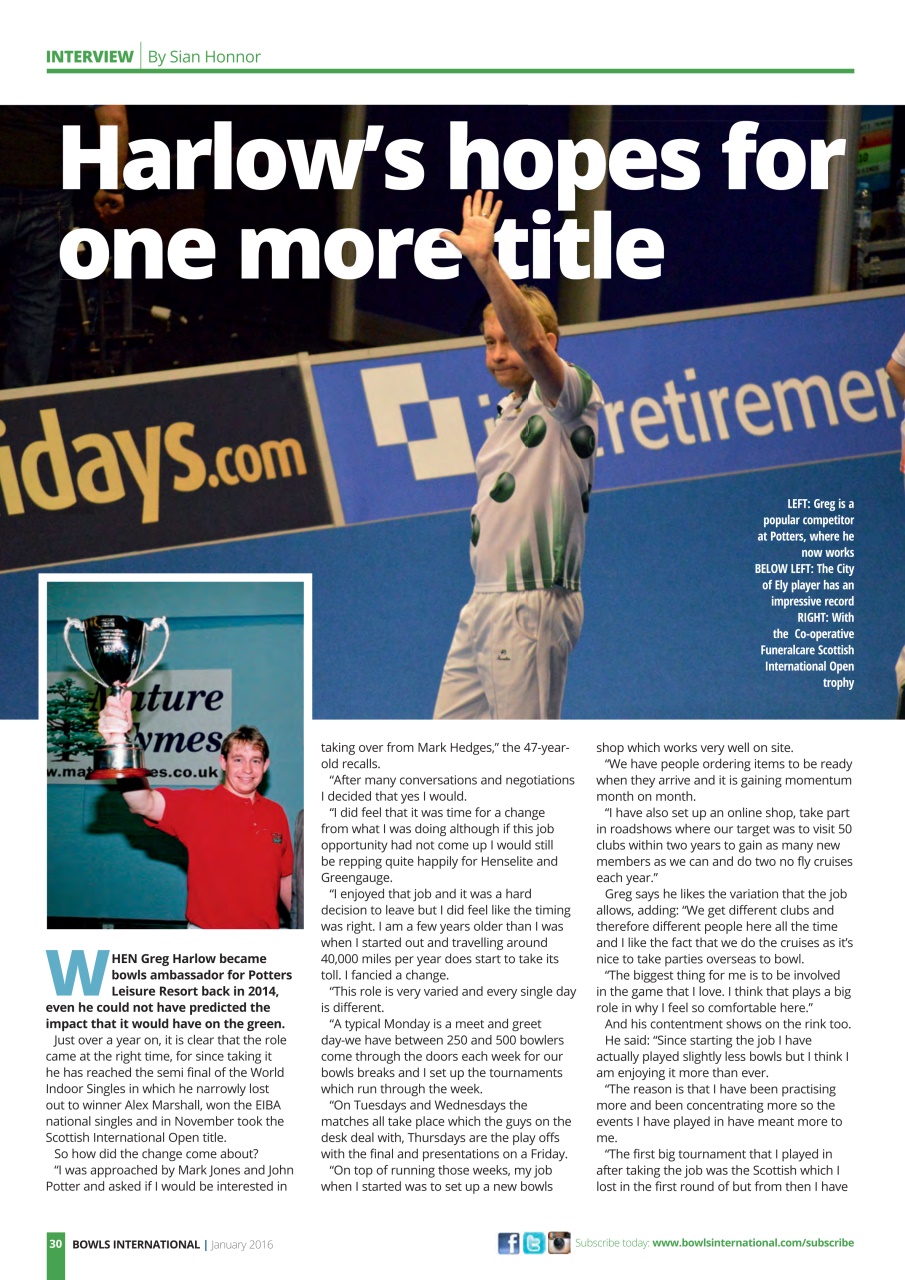 Bowls International Preview Pages