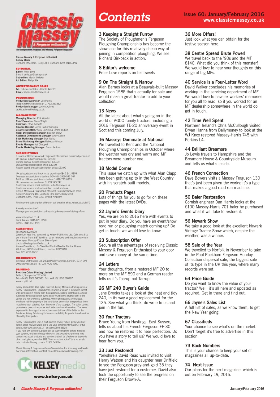 Classic Massey Preview Pages