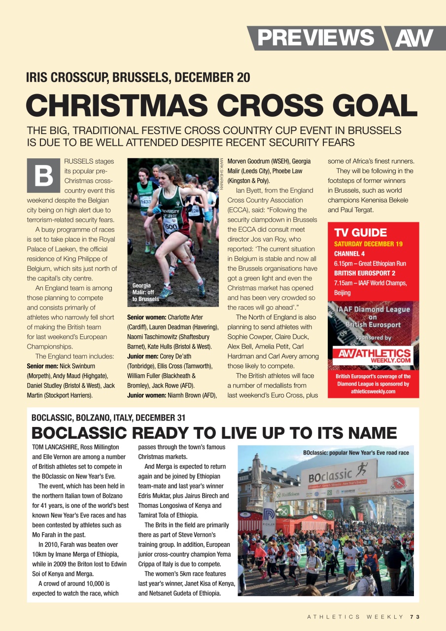 AW – Athletics Weekly Magazine Preview Pages