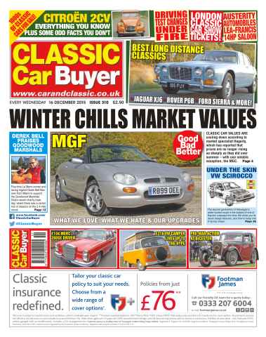 Classic Car Buyer issue No. 310 Winter Chills Market Values