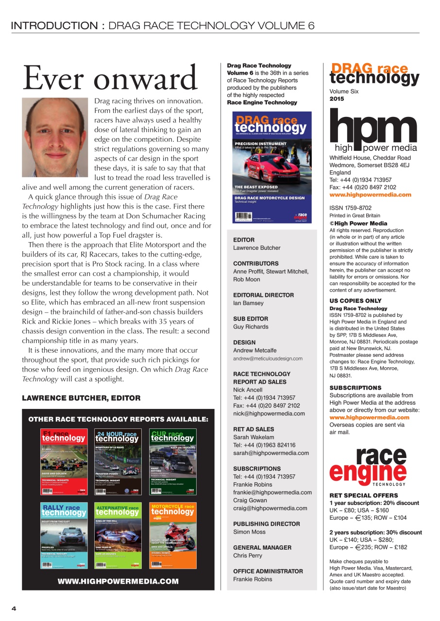 DRAG Race Technology Preview Pages