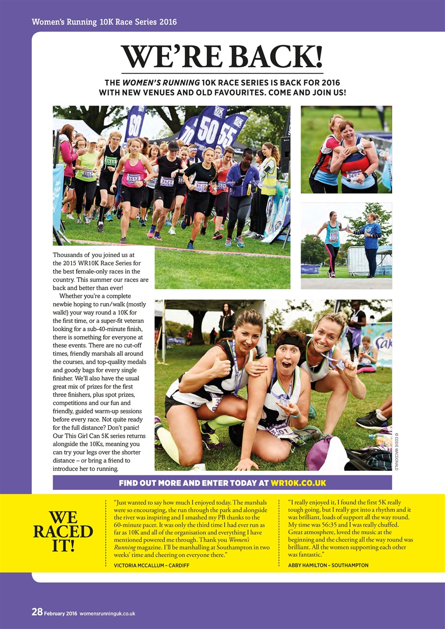 Women’s Running Preview Pages