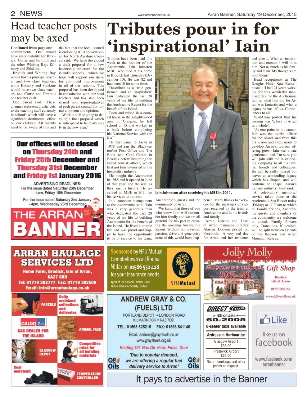 Arran Banner Preview Pages