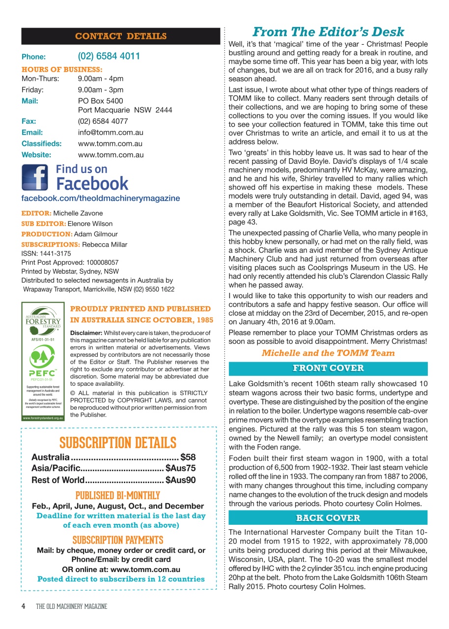 The Old Machinery Magazine Preview Pages