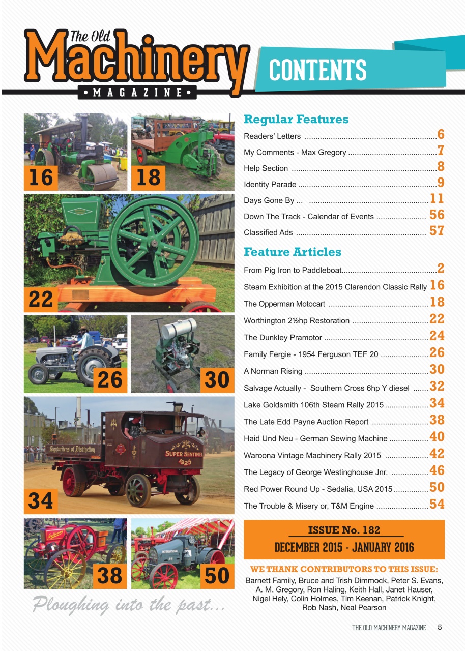 The Old Machinery Magazine Preview Pages