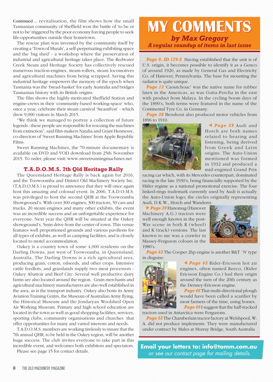 The Old Machinery Magazine Preview Pages