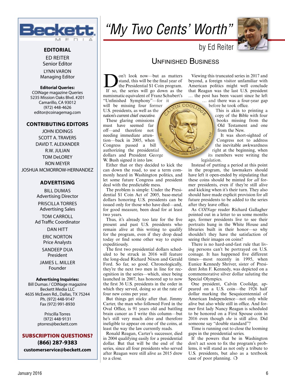 COINage Magazine Preview Pages