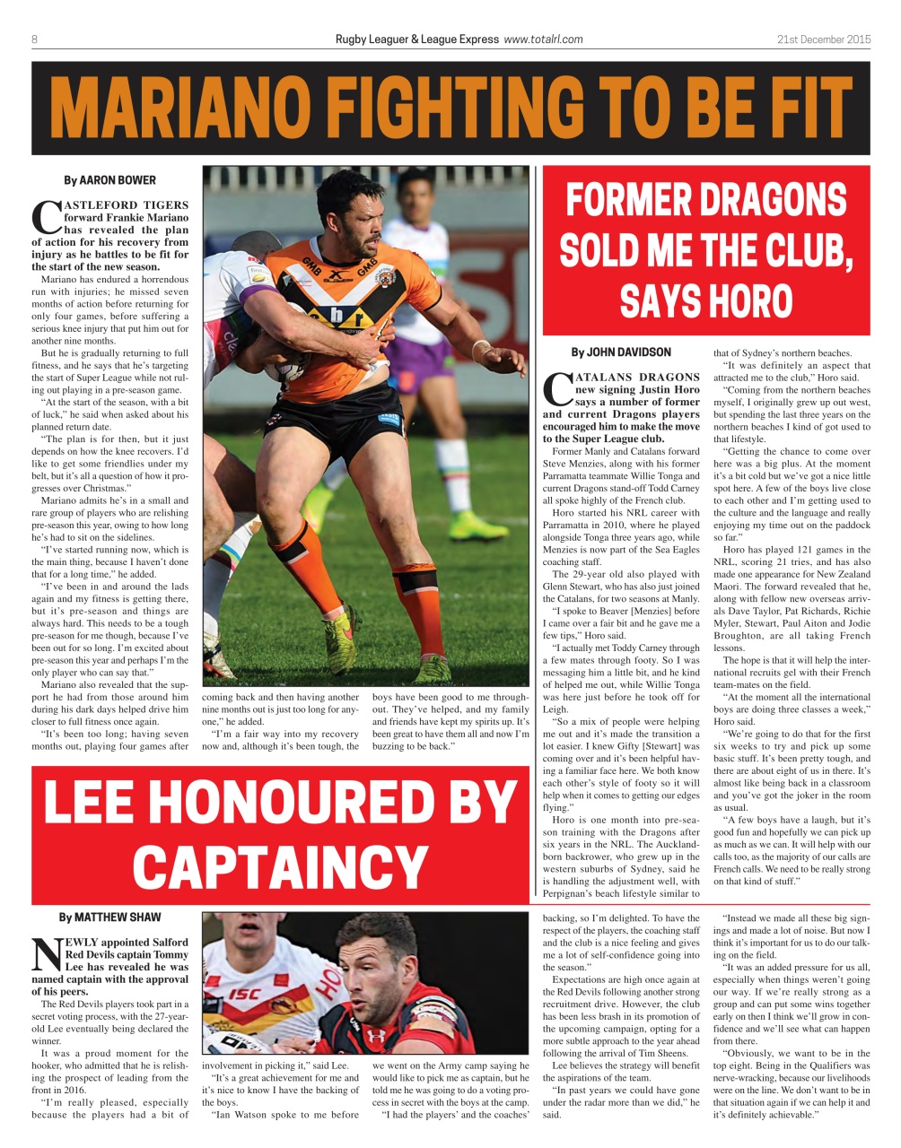 League Express Preview Pages