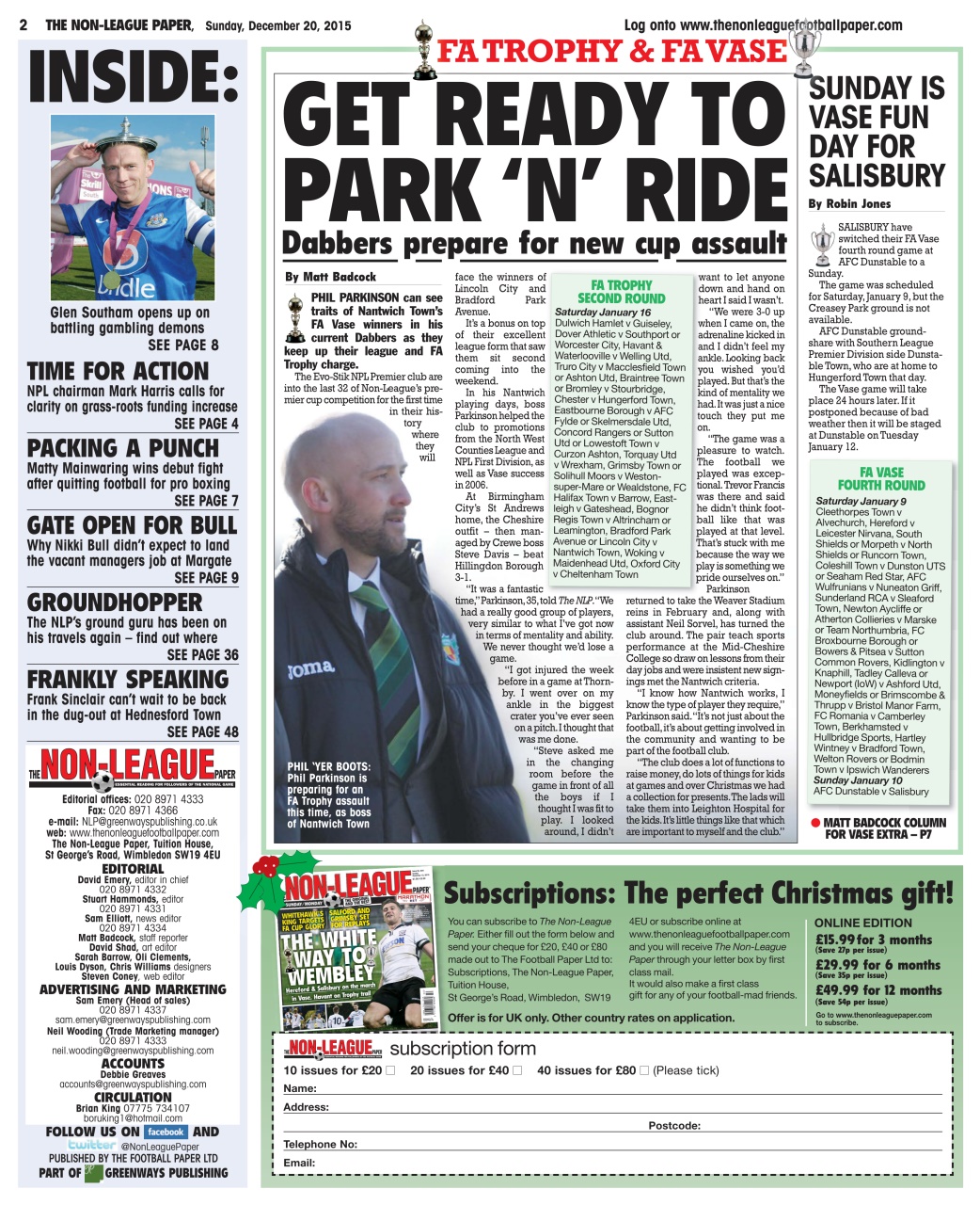 The Non-League Football Paper Preview Pages