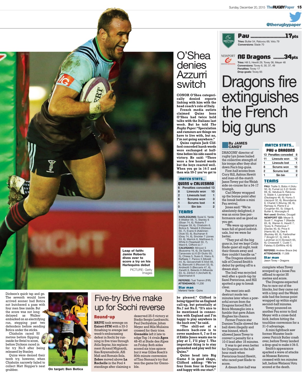 The Rugby Paper Preview Pages