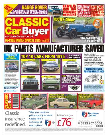 Classic Car Buyer issue No. 311 UK Parts Manufacturer Saved 