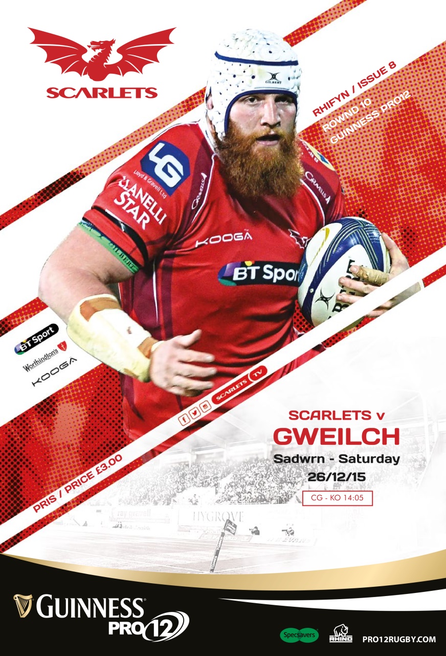 Scarlets Matchday Programme Preview Pages