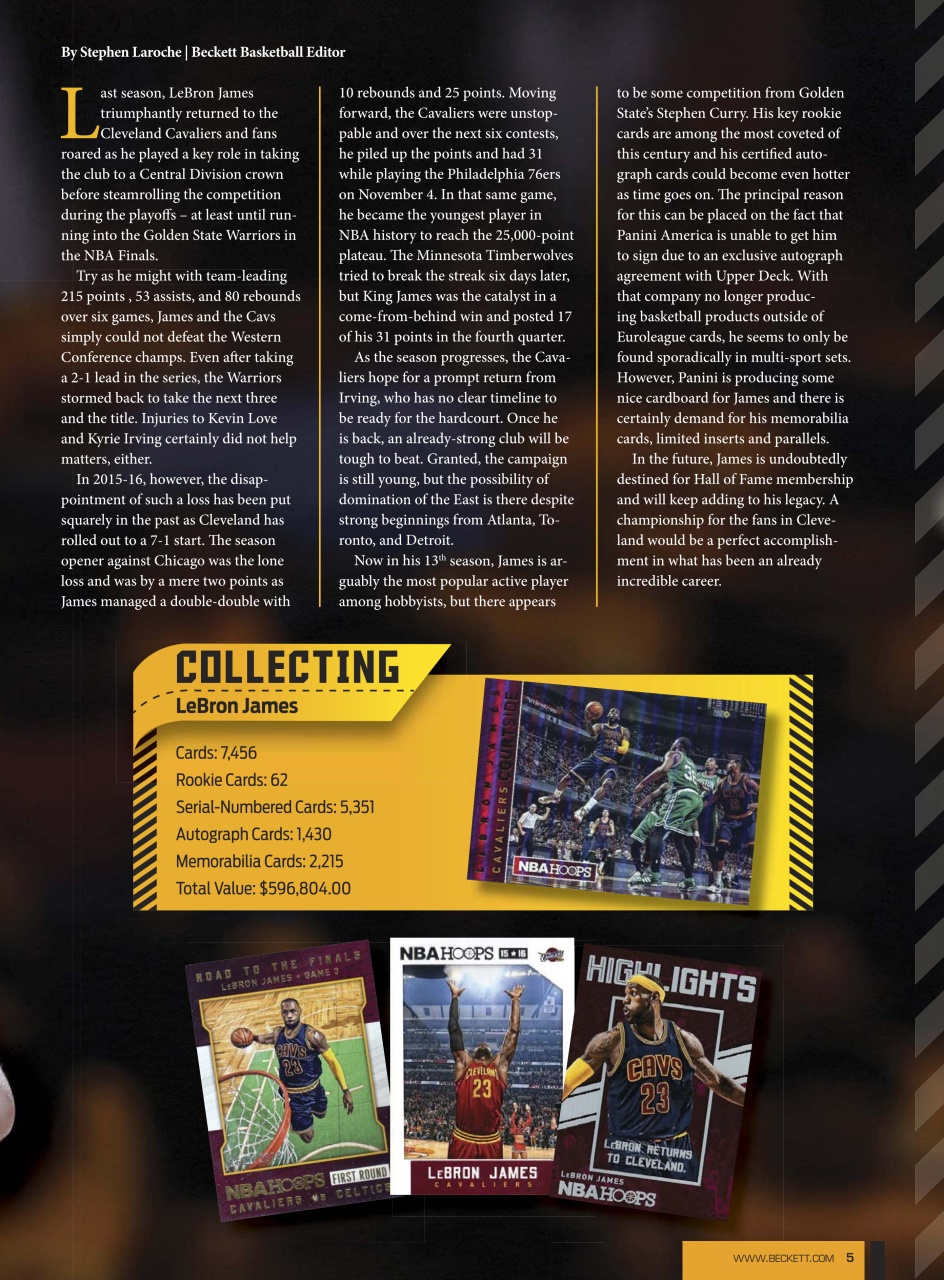 Beckett Basketball Magazine Preview Pages
