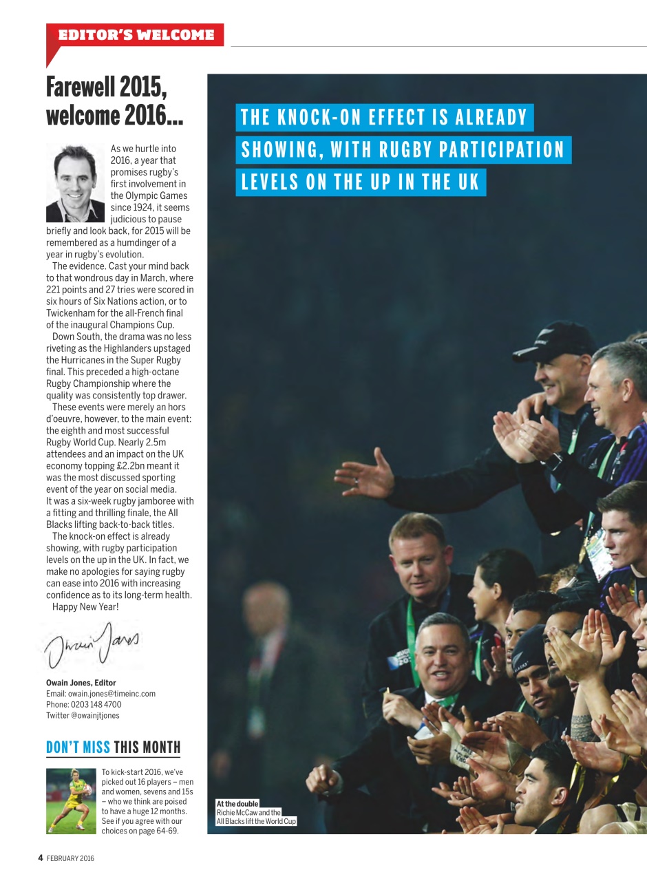 Rugby World Preview Pages