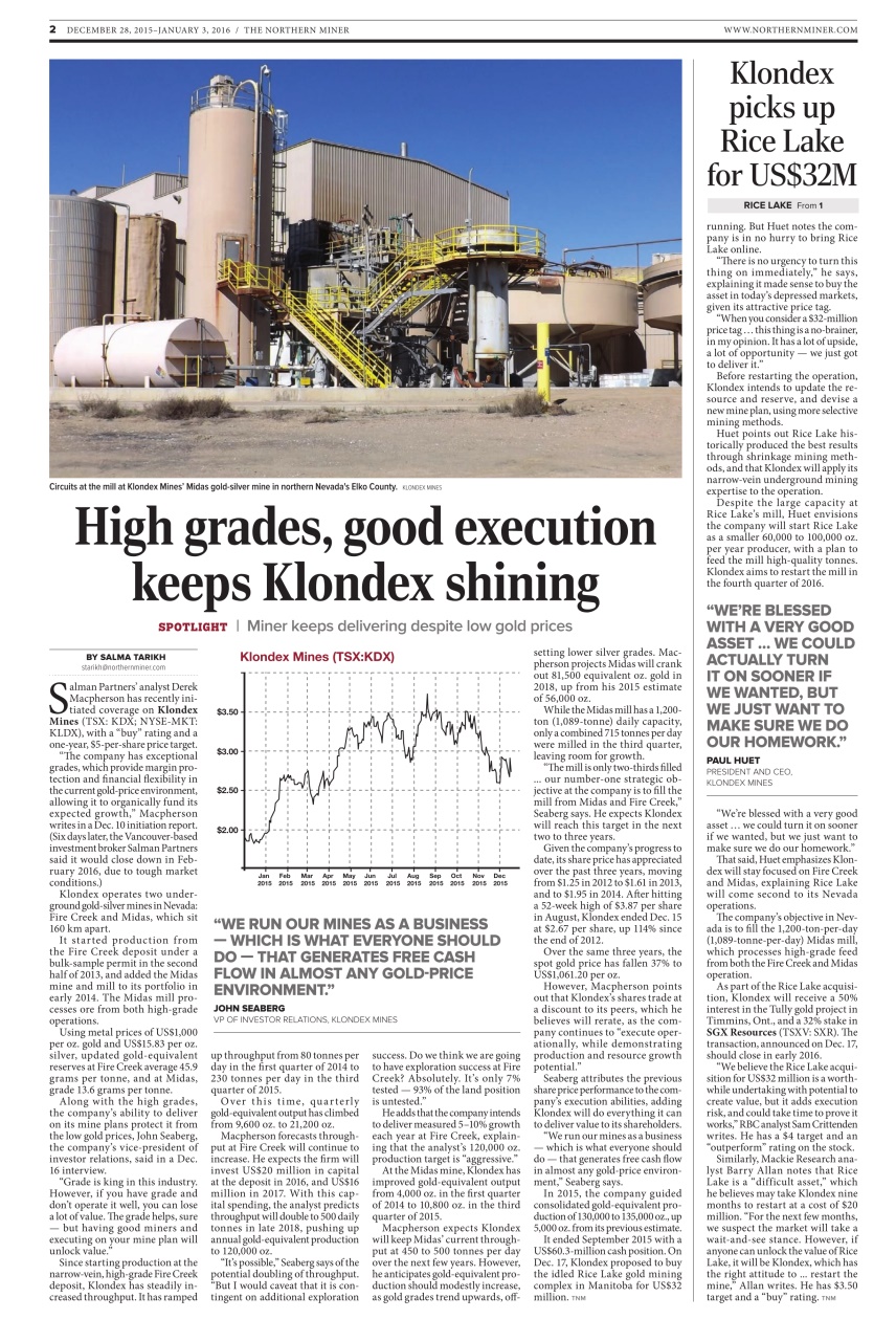 The Northern Miner Preview Pages